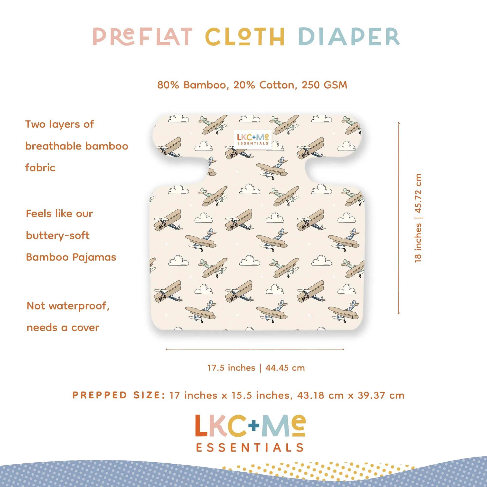 𝐒𝐀𝐋𝐄! 𝟓𝟎% 𝐎𝐅𝐅! LKC Me One-Size Cloth Diaper Preflat (Insert) - Slater