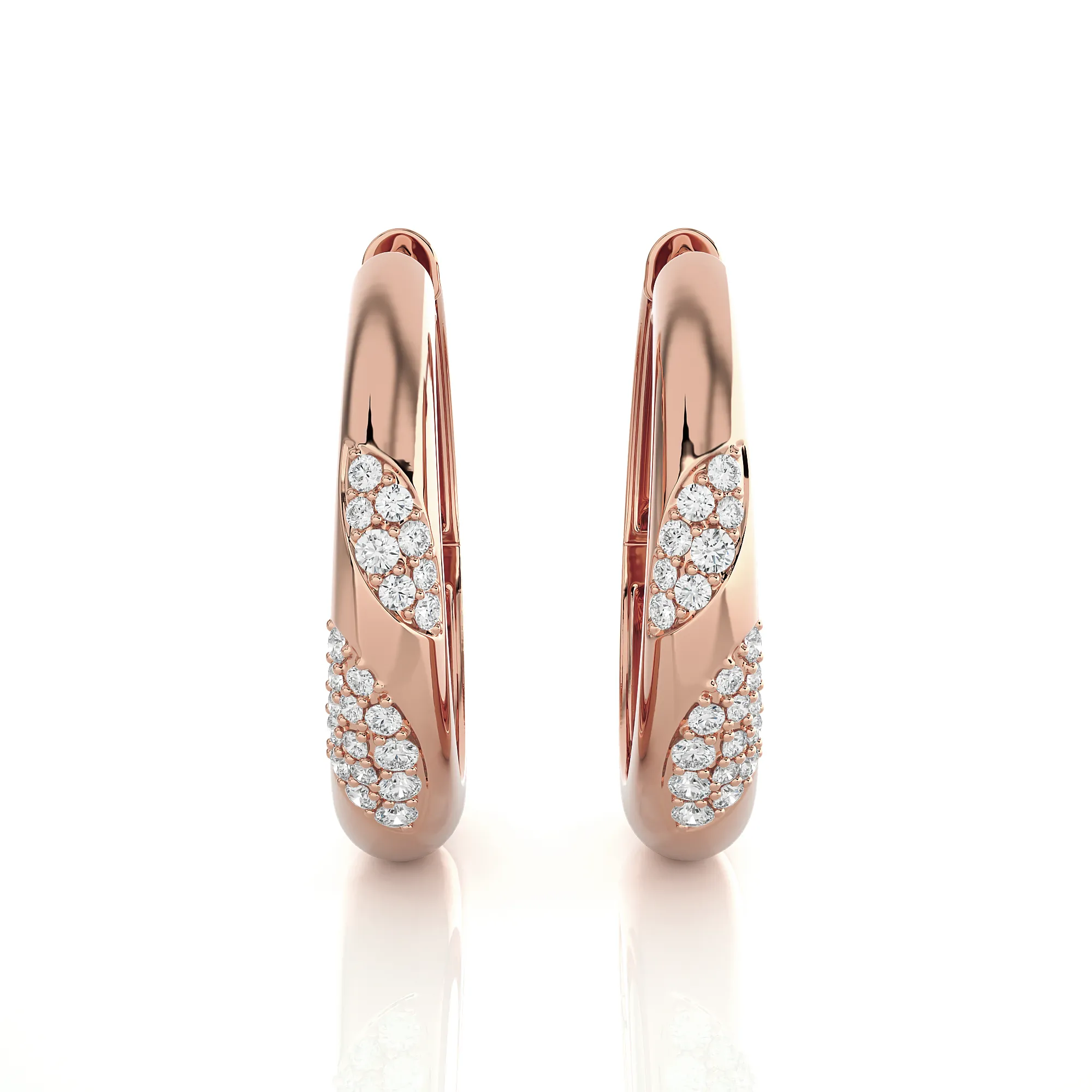 3/8 ctw Round Lab Grown Diamond Huggie Hoop Earrings