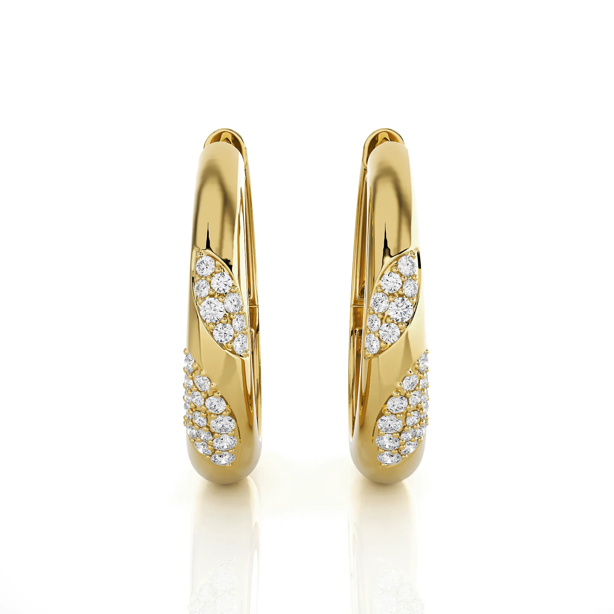 3/8 ctw Round Lab Grown Diamond Huggie Hoop Earrings