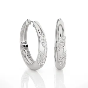 3/8 ctw Round Lab Grown Diamond Huggie Hoop Earrings