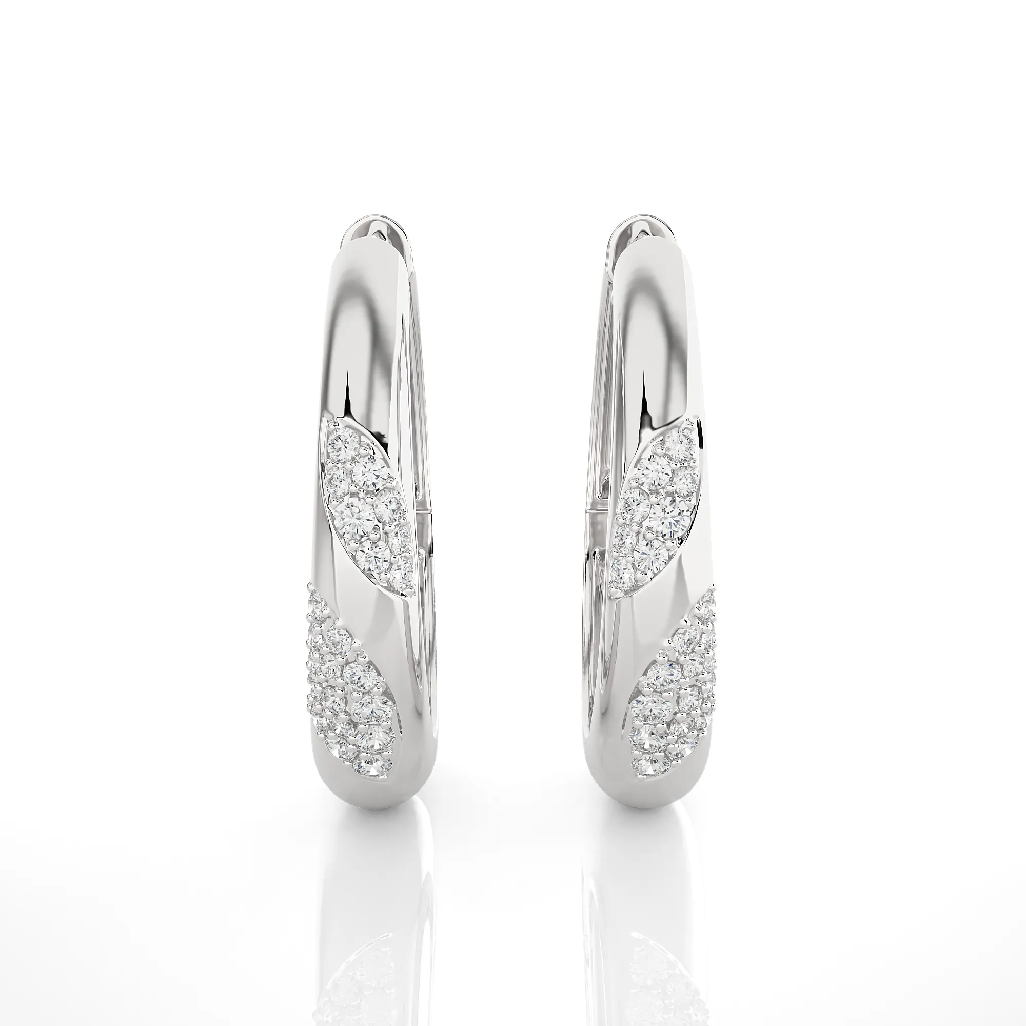 3/8 ctw Round Lab Grown Diamond Huggie Hoop Earrings