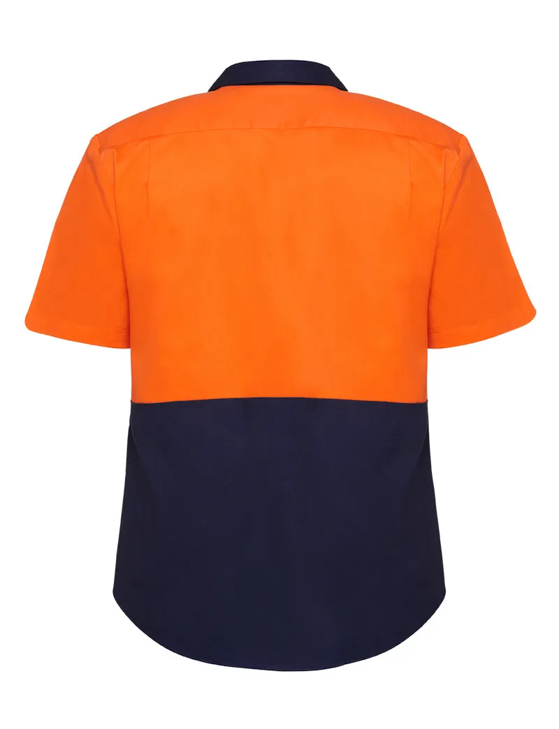 4 x Hard Yakka Core Hi Vis 2 Tone Short Sleeve Lightweight Vented Shirt - Orange