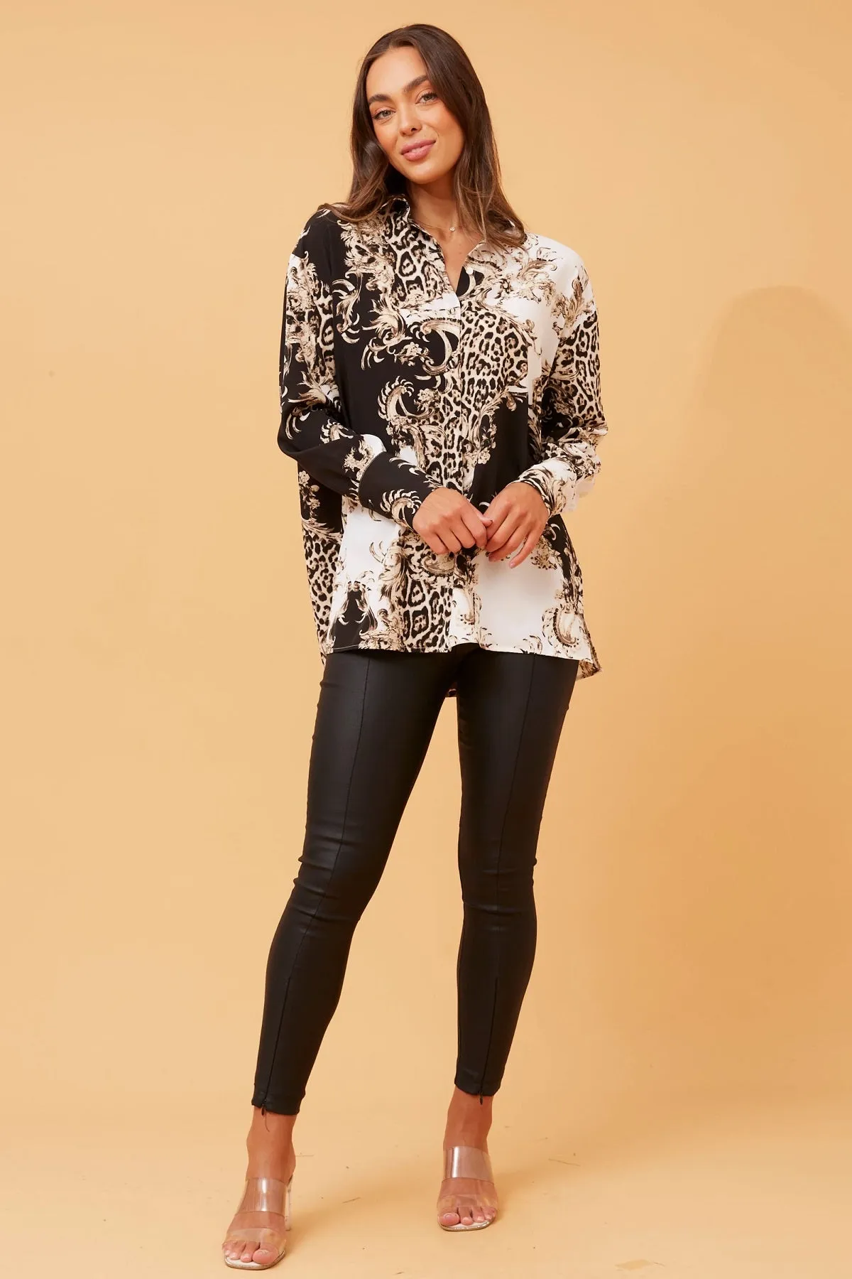 Animal Print Shirt Black