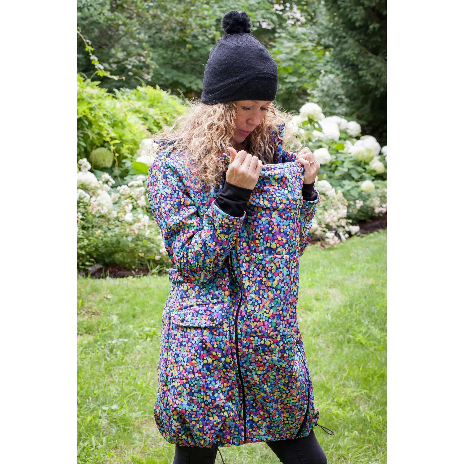 babywearing coat, COLOR DOTS