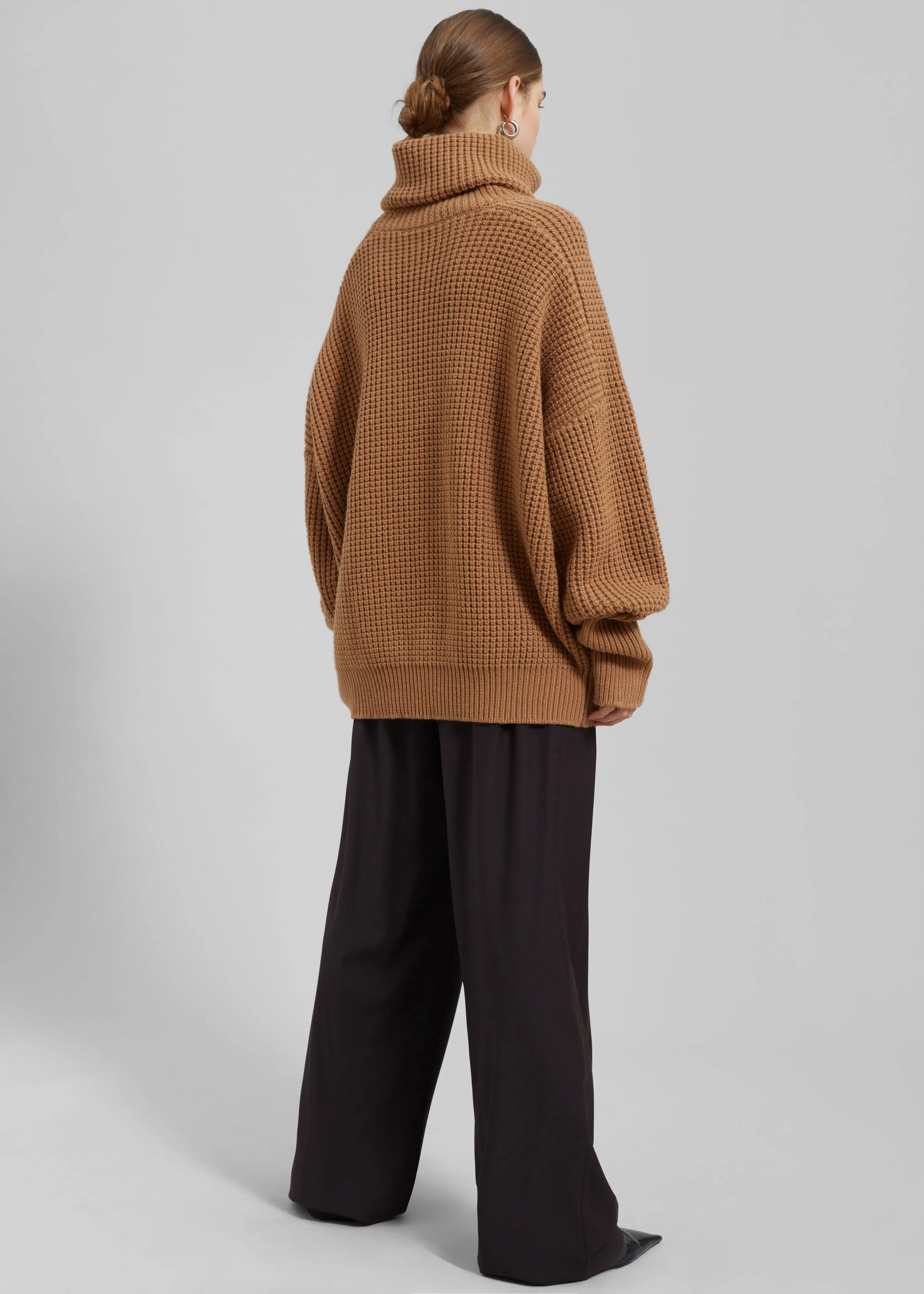 Bex Wool Hooded Turtleneck - Camel