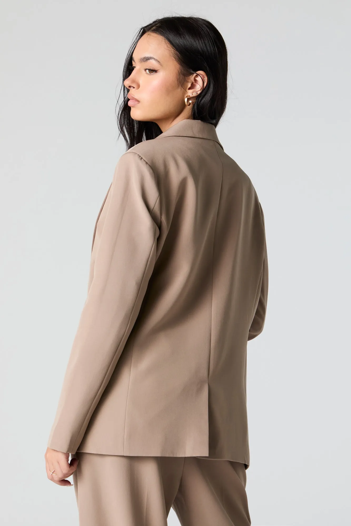 Blazer de coupe garçonne à simple boutonnage