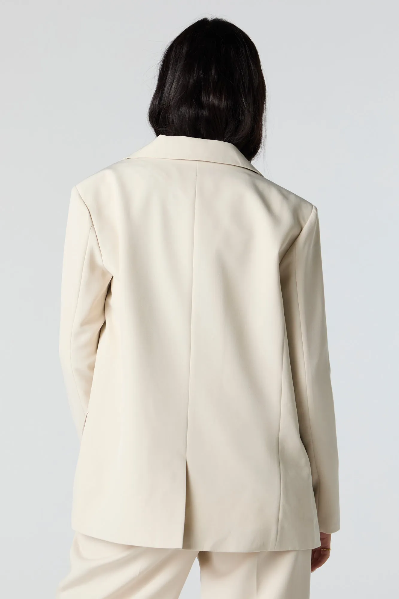 Blazer de coupe garçonne à simple boutonnage