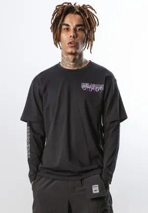 CHAOS SHARK DOUBLE SLEEVE T-SHIRT BLACK