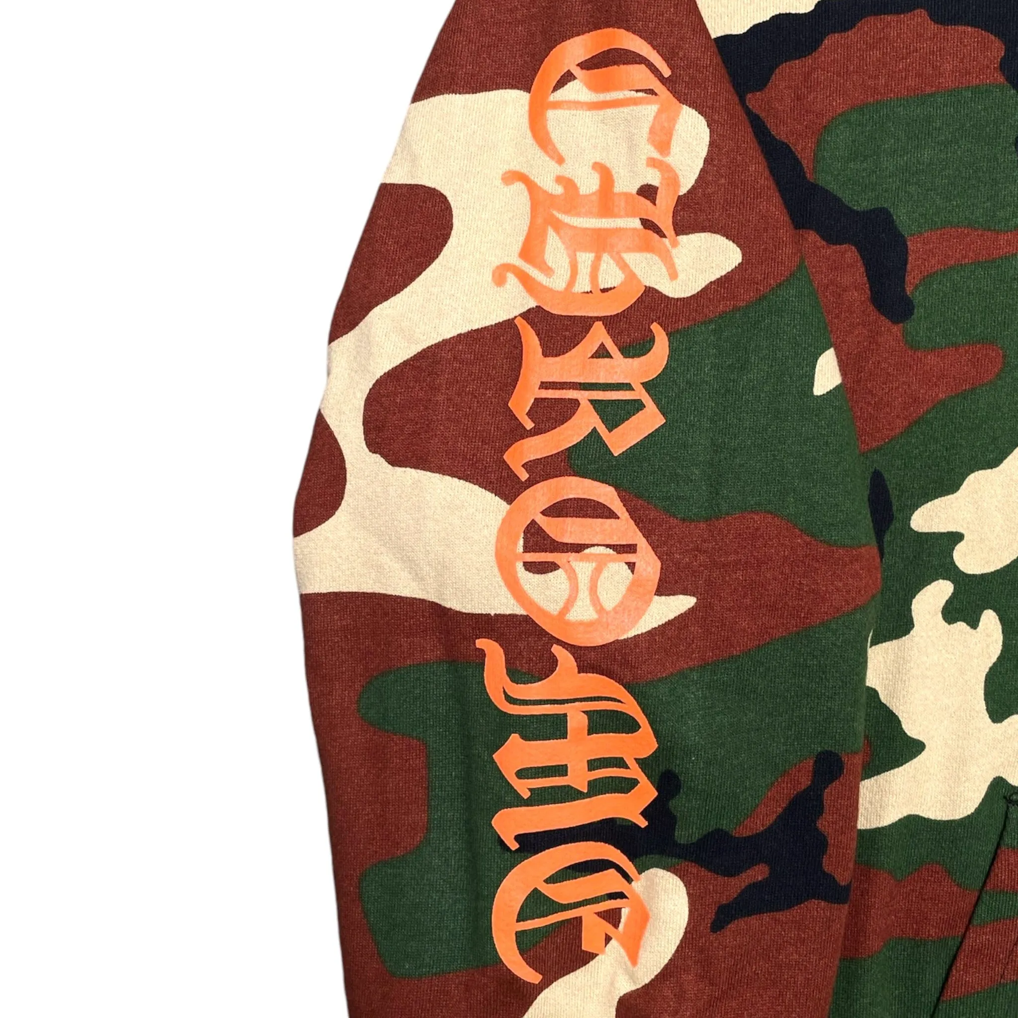 Chrome Hearts Matty Boy Caution Thermal Lined Zip Up Hooded Sweatshirt Camo