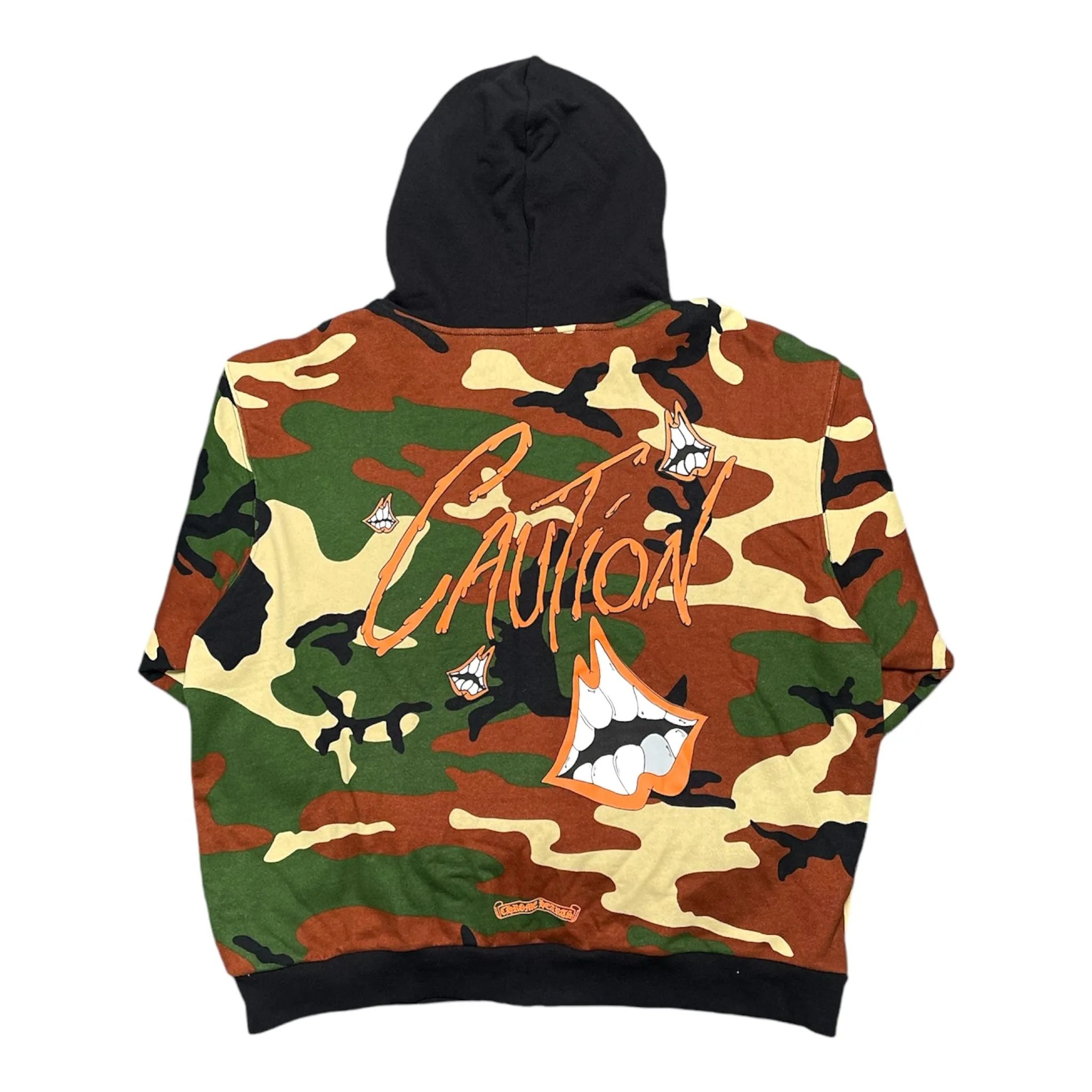 Chrome Hearts Matty Boy Caution Thermal Lined Zip Up Hooded Sweatshirt Camo