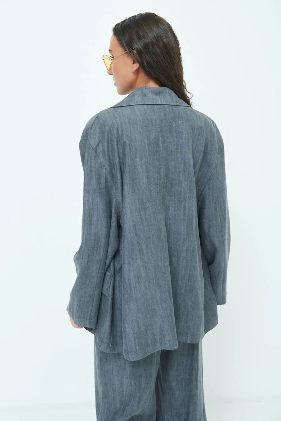 Classic oversized blazer with rolled sleeves wholesale