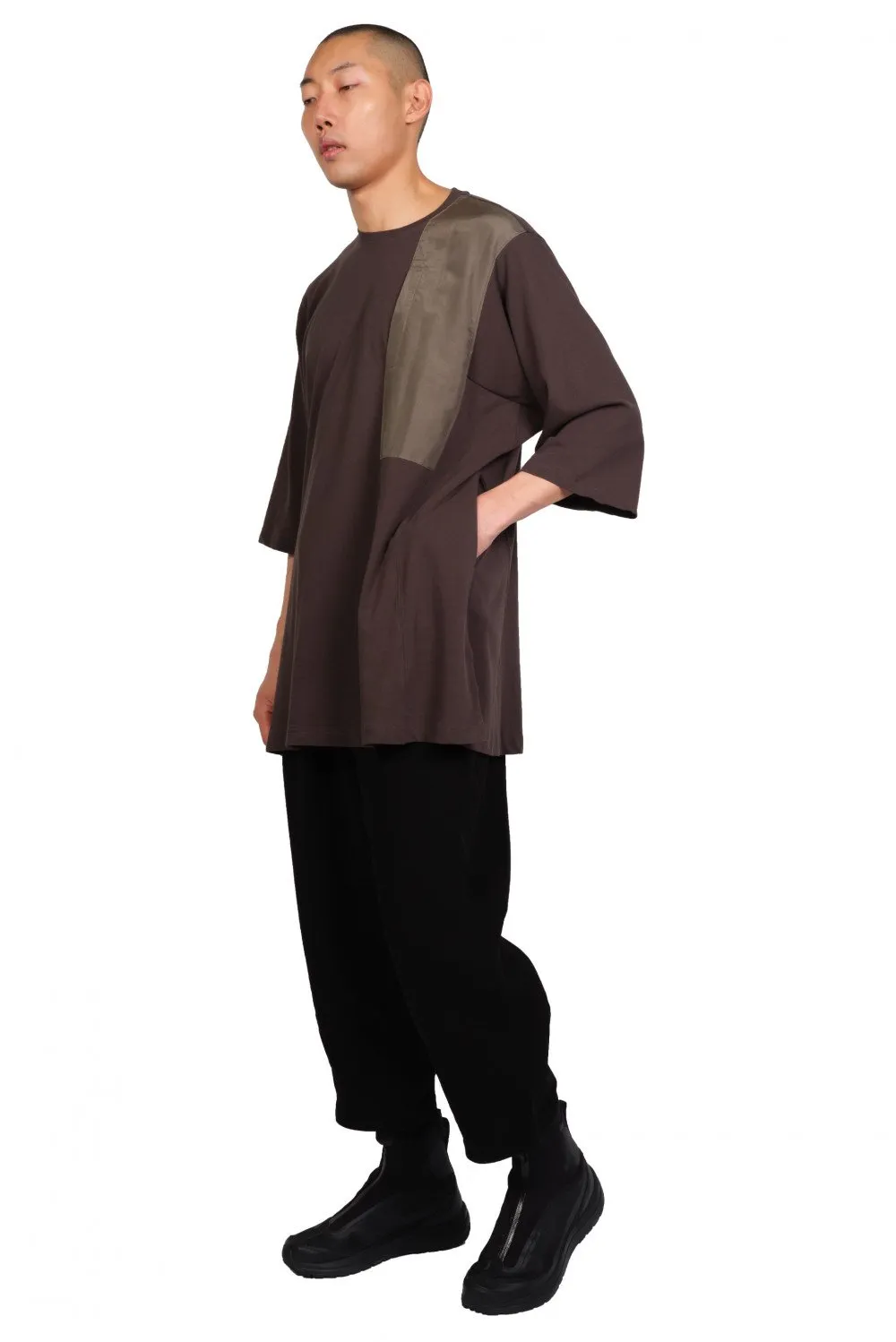 Dark Grey Pocketed Long T-shirt