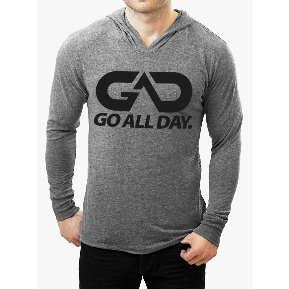 GO ALL DAY Lightweight TriBlend Hoodie (Grey)