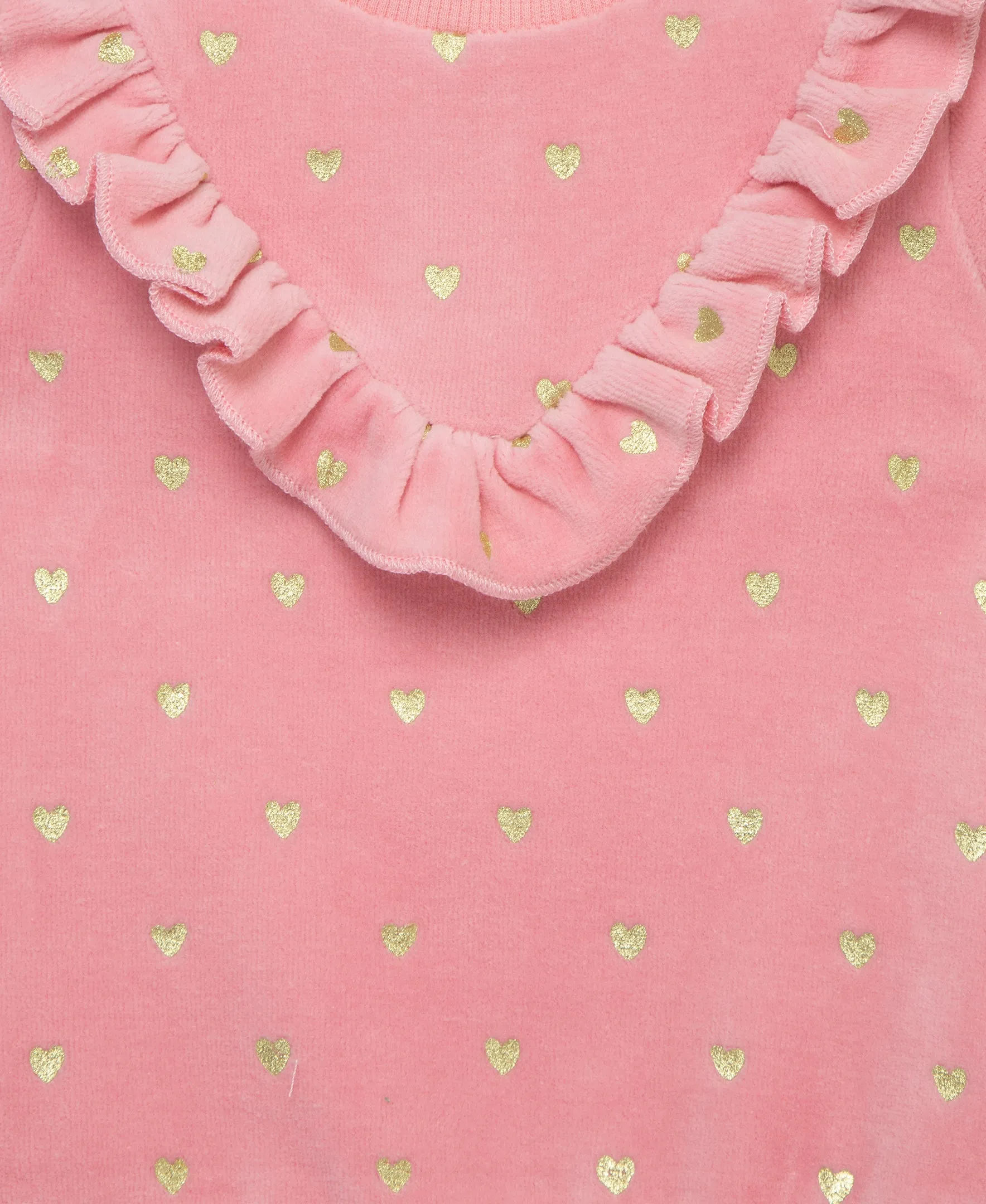 Gold Hearts Velour Pant Set