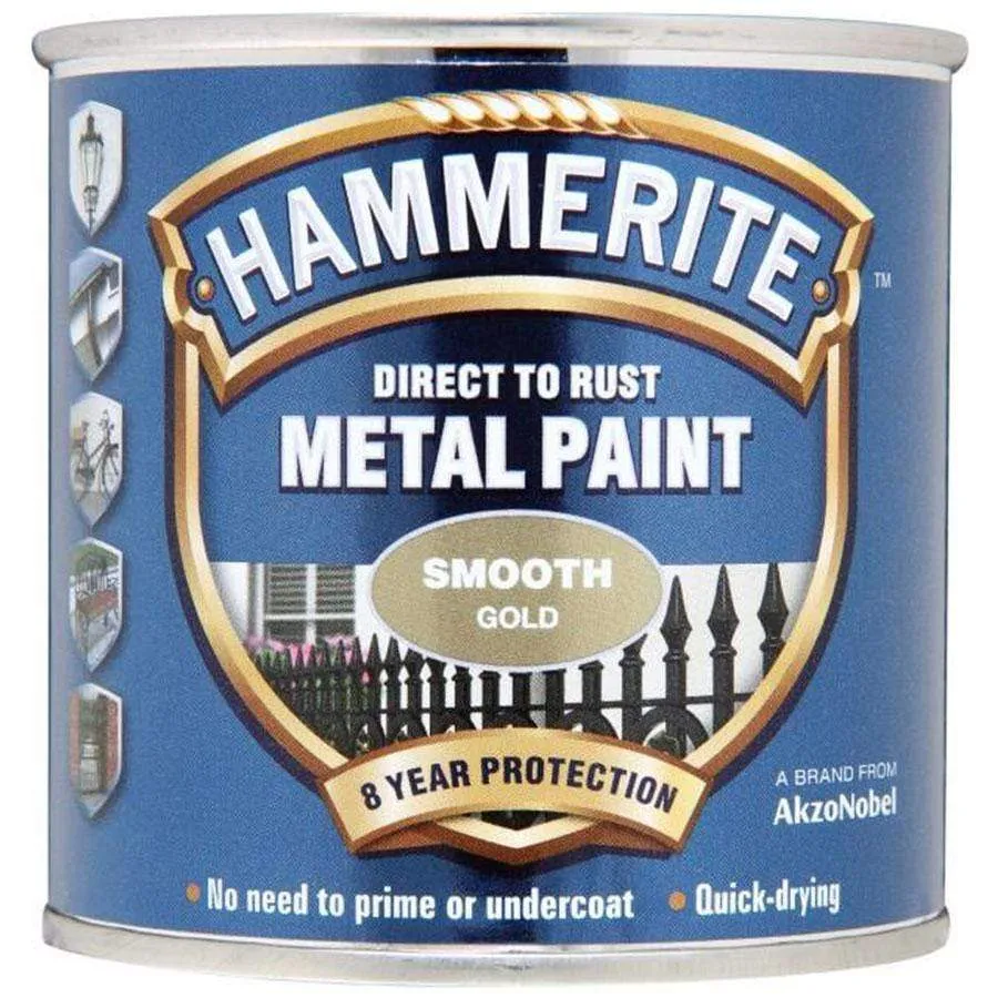 Hammerite Direct To Rust Smooth Gold Metal Paint
