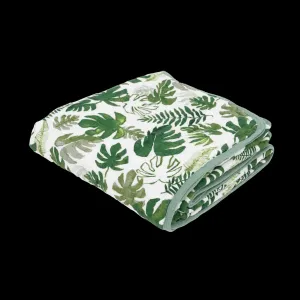 Little Unicorn Cotton Muslin Original Quilt (47"x47") / Tropical Leaf