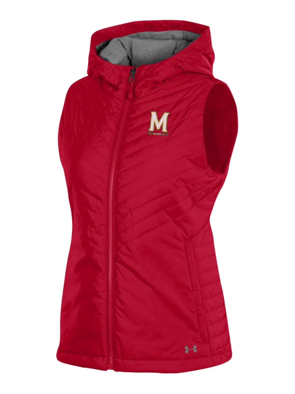 Maryland Terrapins Under Armour WOMEN'S Red Storm Fitted Hooded Puffer Vest