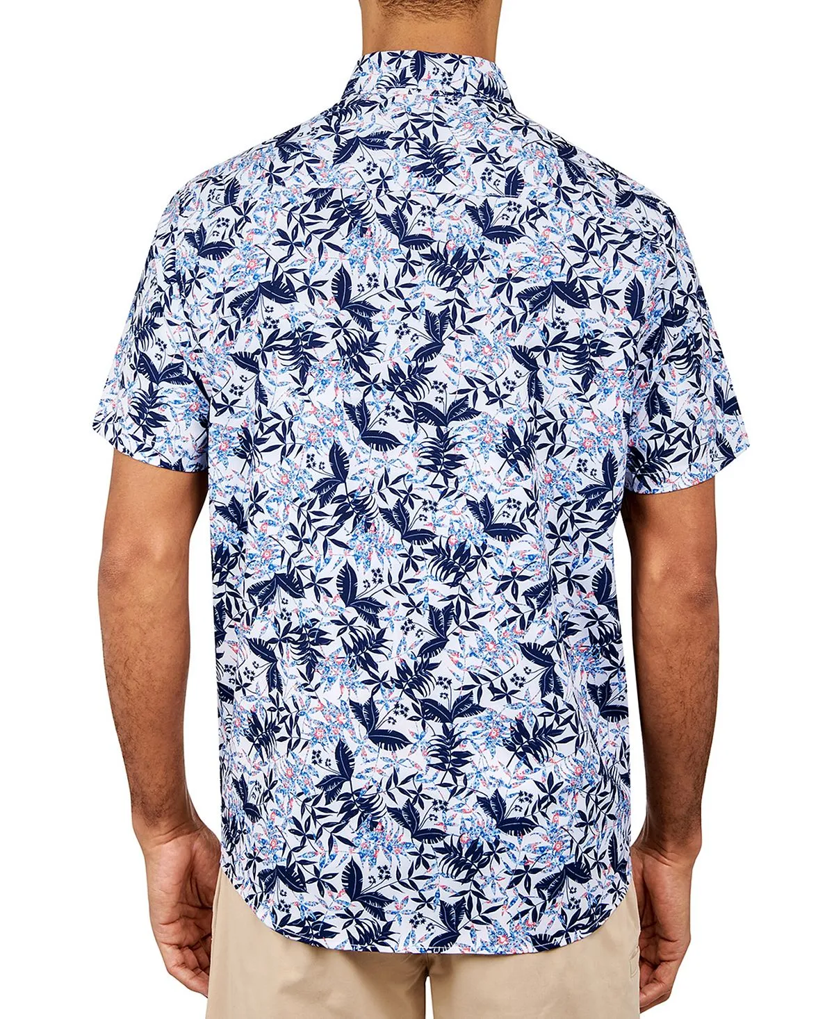 Men's Leaf Print No Iron Button Down Shirt men's classic fit Society of Threads