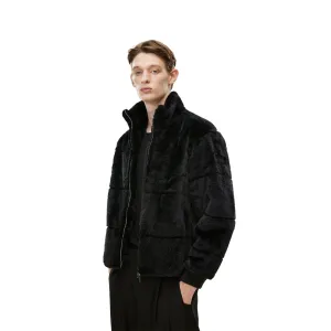 Metal Chain Mink Jacket Black