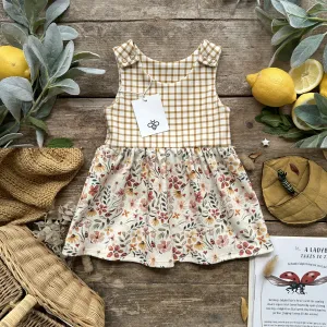 Mustard Gingham   Ladybird Floral Dress