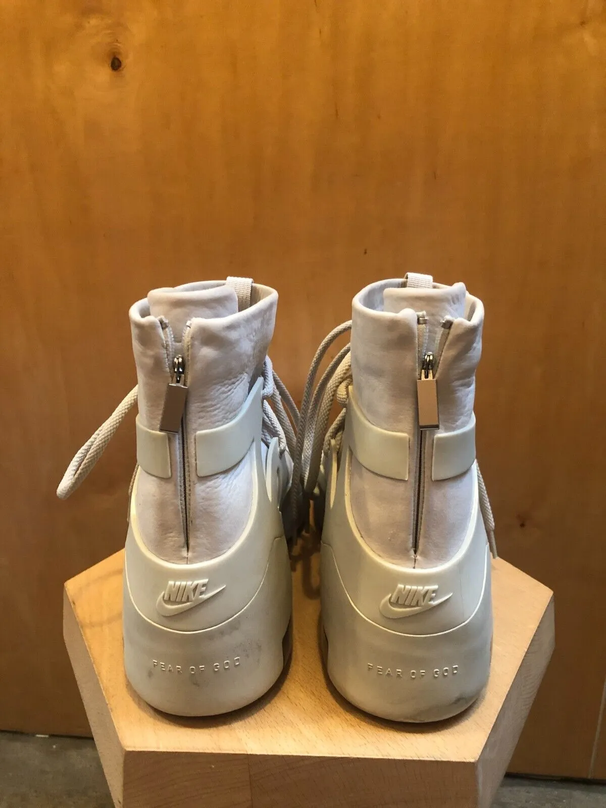 NIKE Fear Of God Air 1 Mens Sail Light Bone Leather Lot High Top Sneaker 13