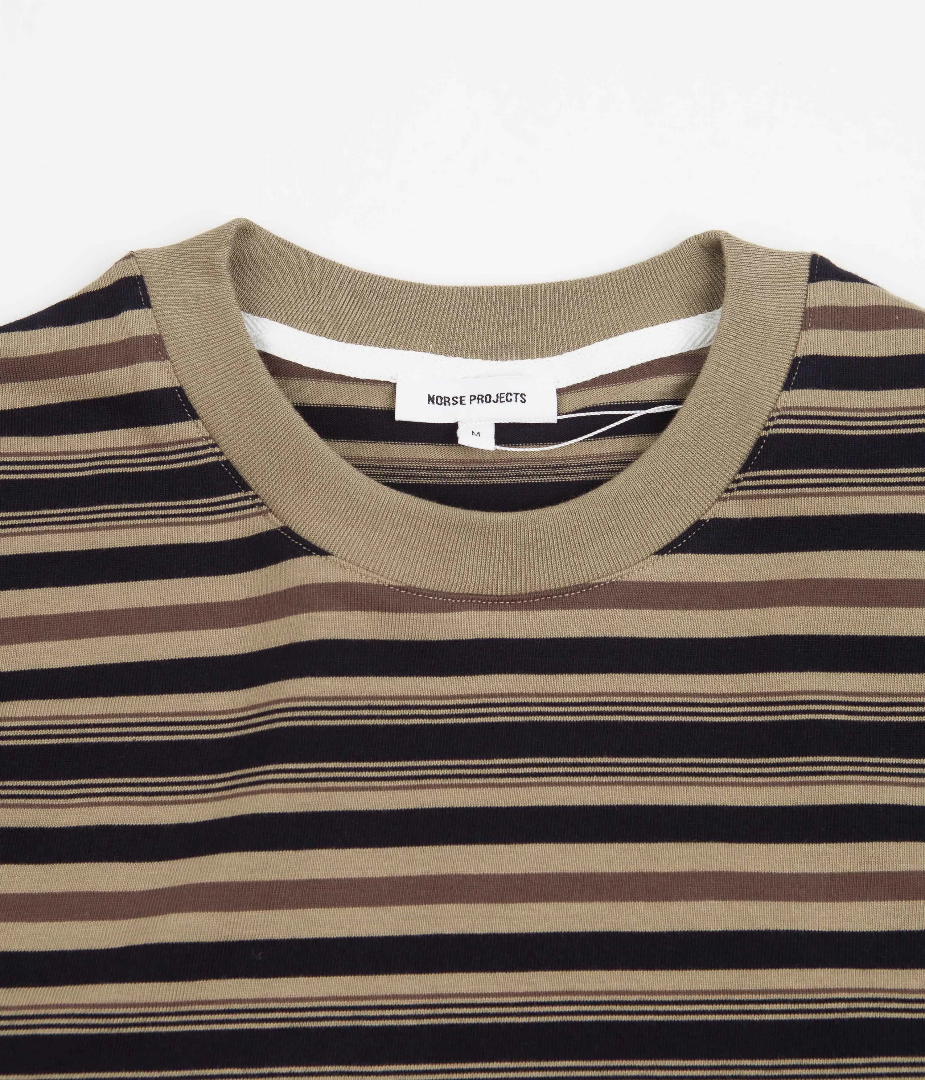 Norse Projects Johannes Multi Stripe T-Shirt - Utility Khaki