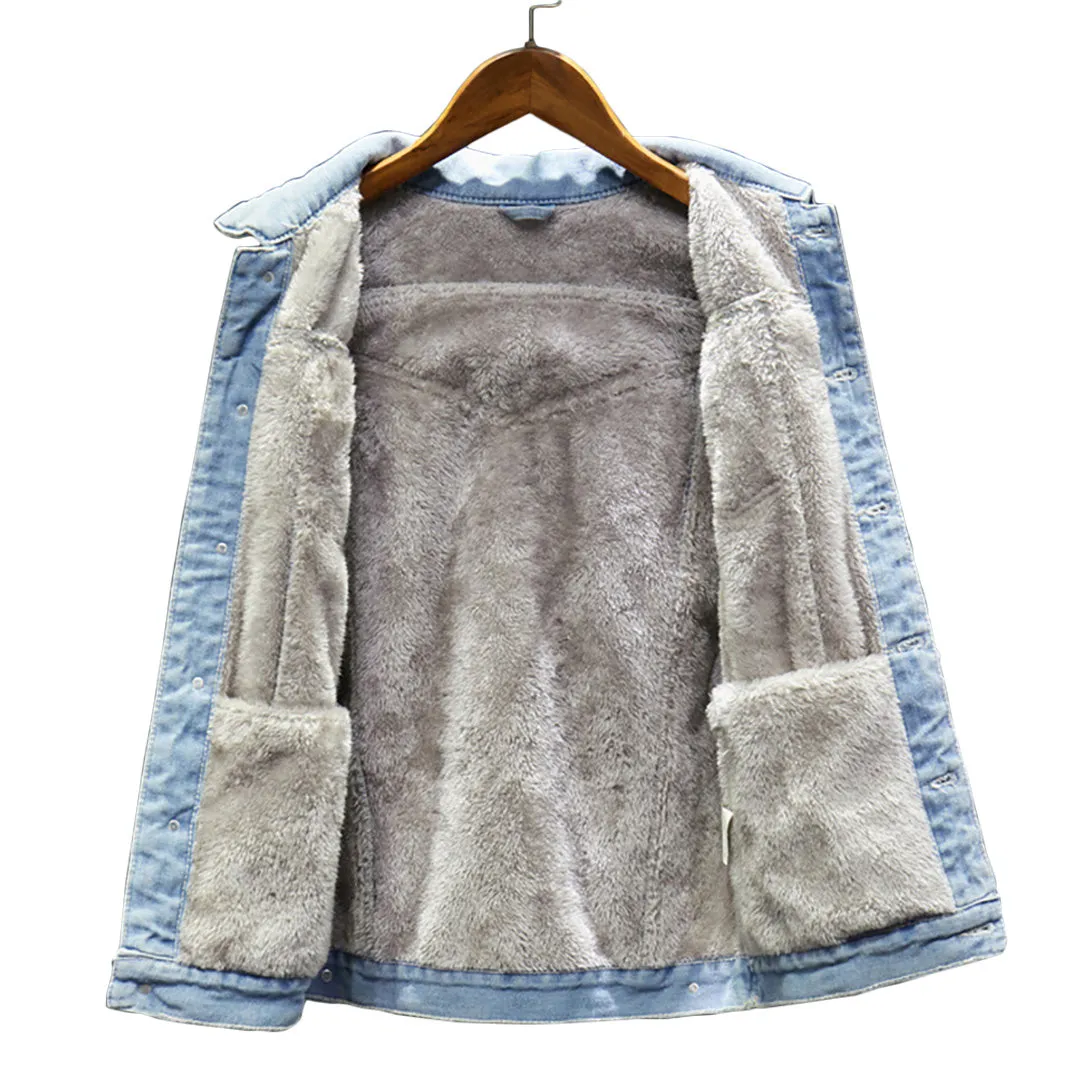 Pologize™ Warm Button-Up Denim Jacket