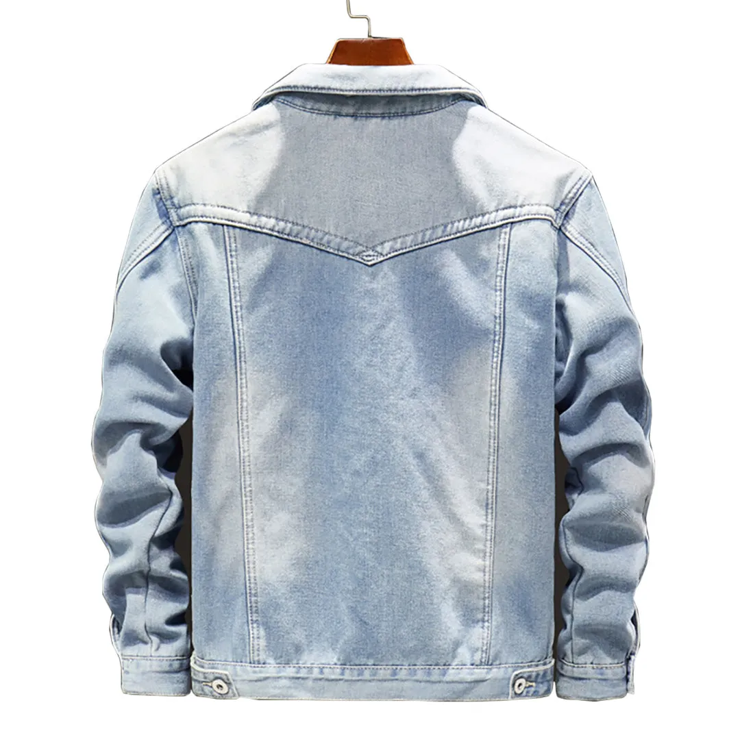 Pologize™ Warm Button-Up Denim Jacket