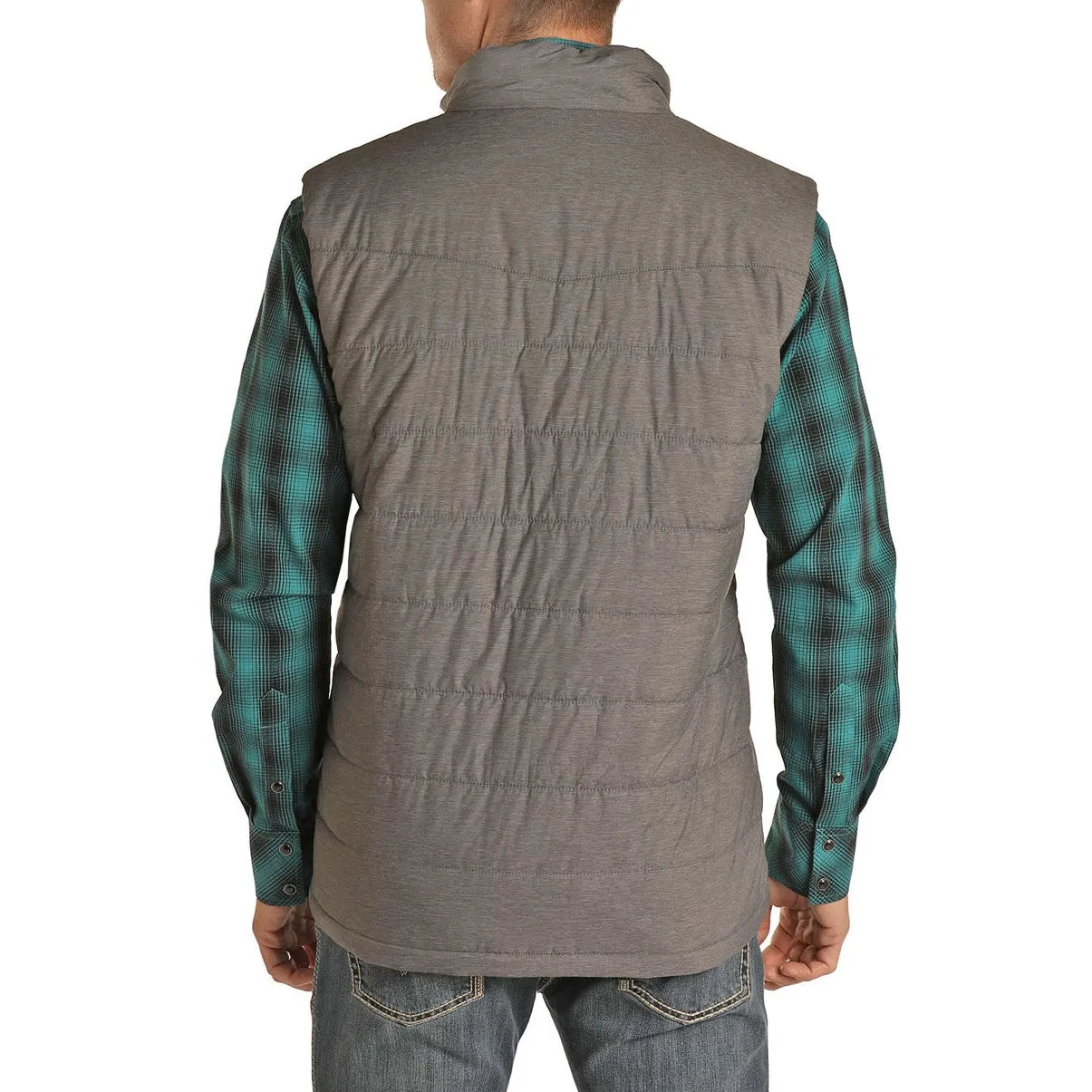 Rock & Roll Cowboy Men's Performance Grey  Vest 98-1124