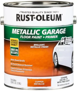 RUST-OLEUM 349355 Concrete and Garage Floor Paint, Metallic, Copper, 1 gal :GAL: QUANTITY: 1