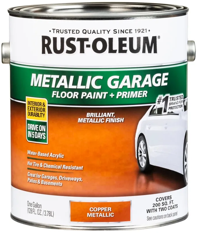 RUST-OLEUM 349355 Concrete and Garage Floor Paint, Metallic, Copper, 1 gal :GAL: QUANTITY: 1