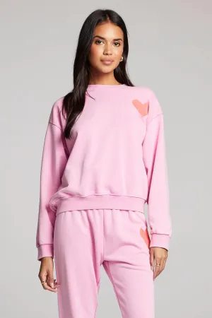 SAL Perry Heart Pullover in Prism Pink