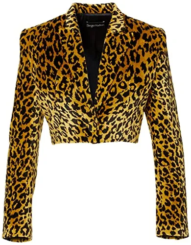 Sergio Hudson, Leopard Crop Jacket, 0, Leopard
