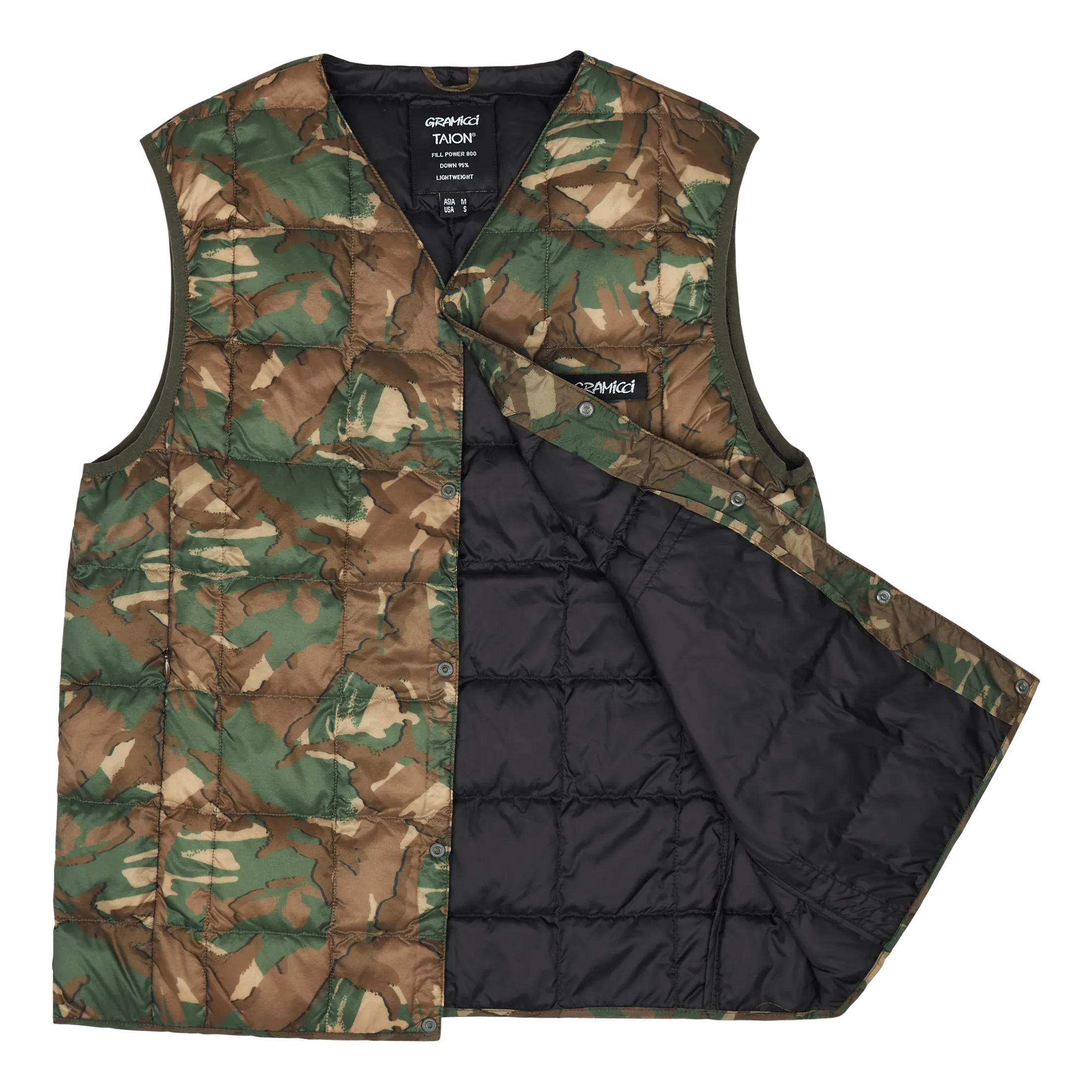 Taion/gramicci Inner Down Vest Camo