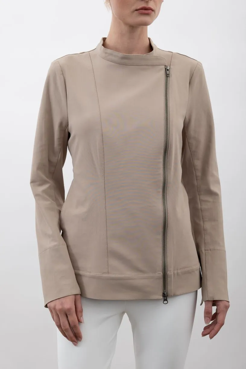 Tech Stretch Moto Jacket with Waist Drawstrings - VERACRUZ