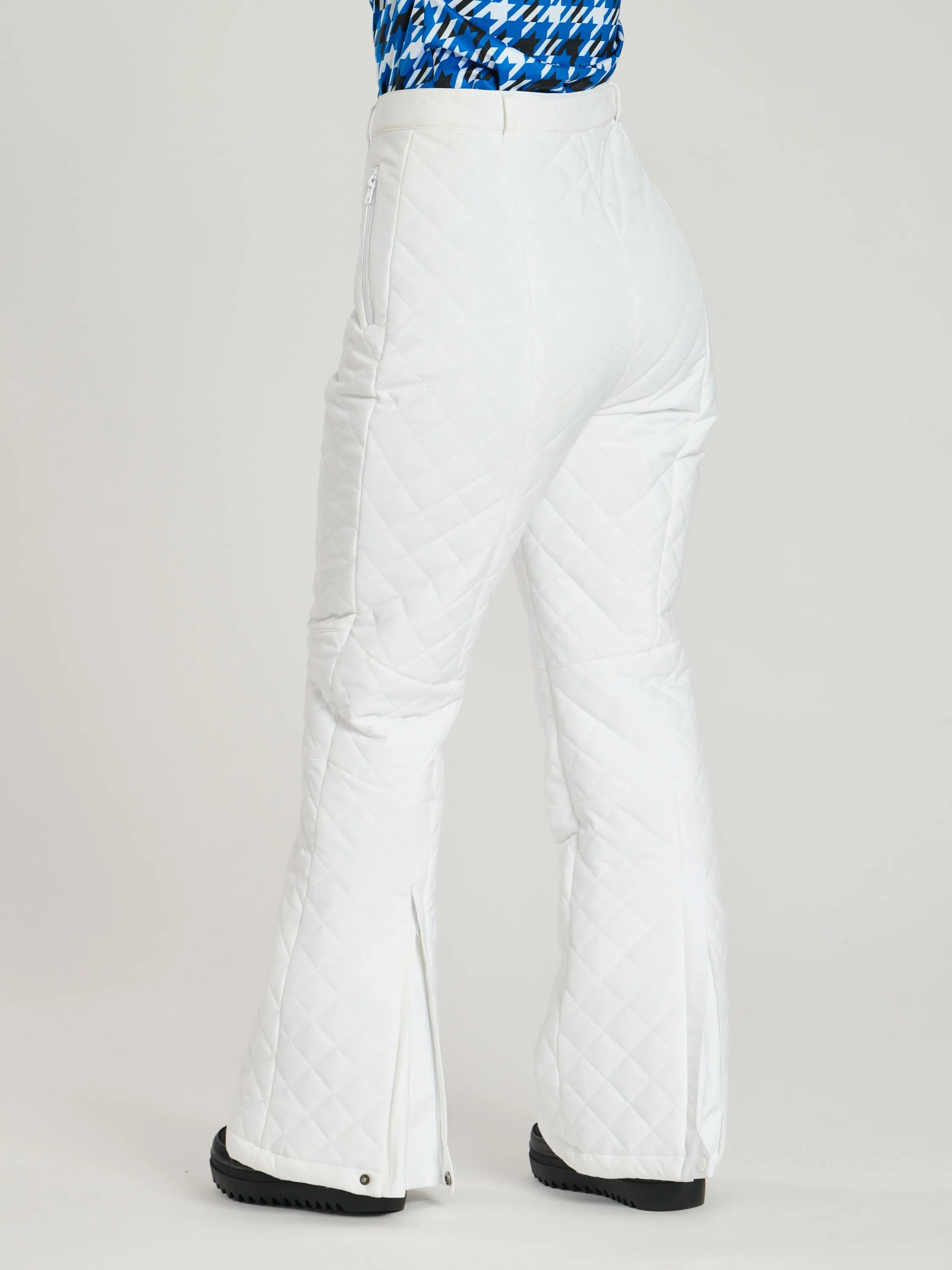 The 'Piste' padded ski trousers in snow white