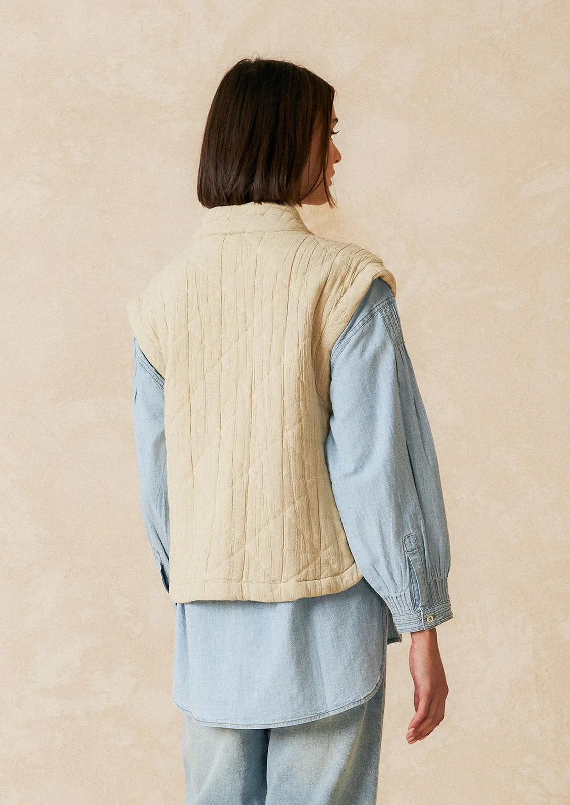 Tillery Quilted Tie Front Vest