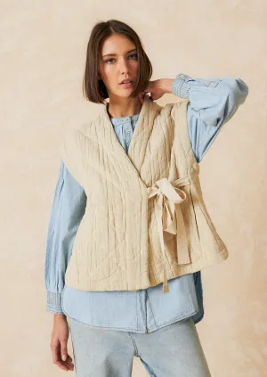 Tillery Quilted Tie Front Vest