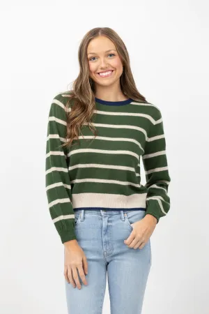 Trovata Ryann Sweater in Green Stripe