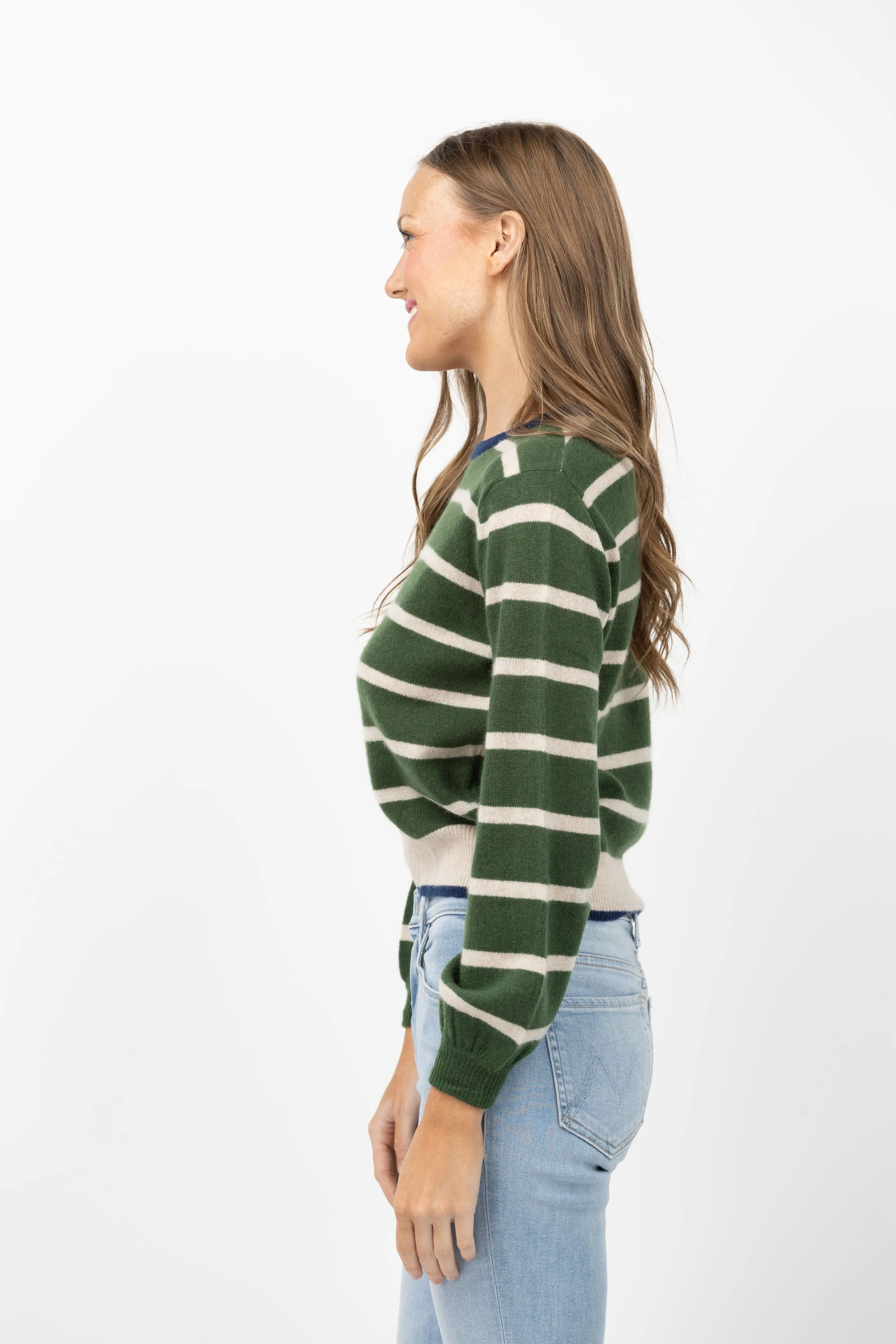 Trovata Ryann Sweater in Green Stripe