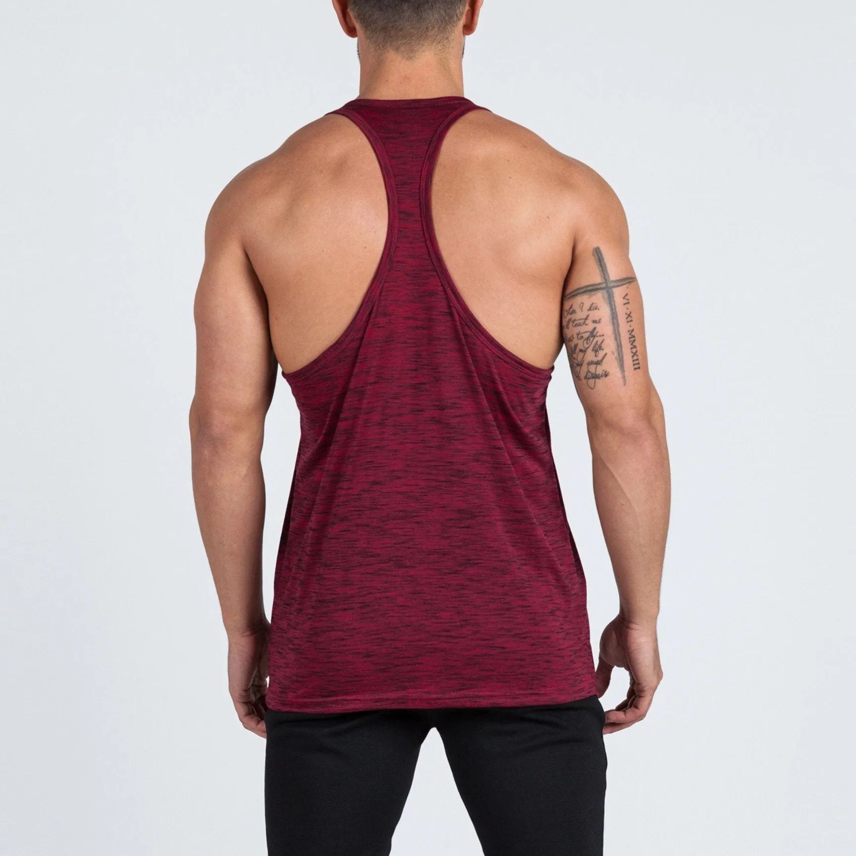 V2 Futura Small Logo Branded Stringer Vest (Burgundy/Black Slub)