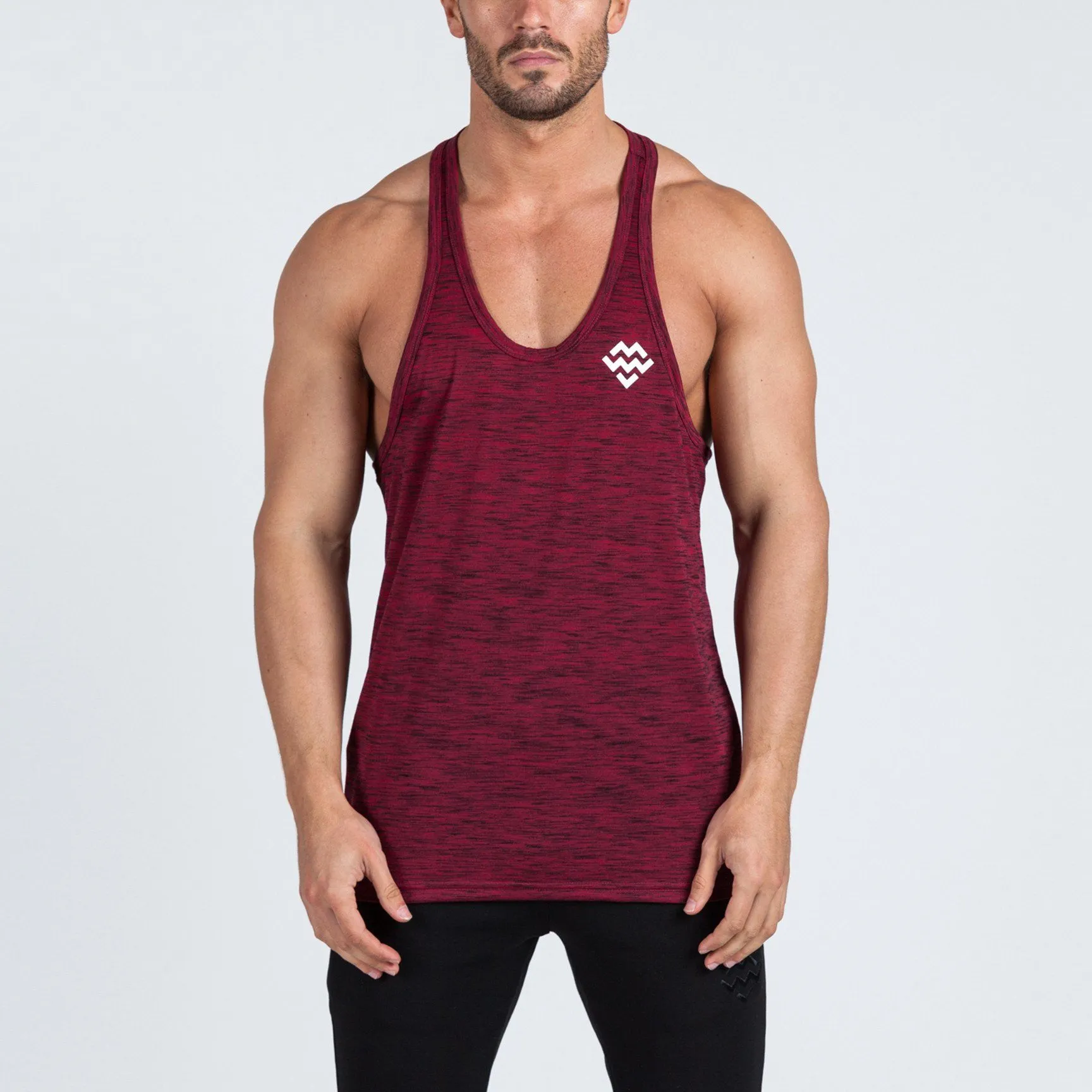 V2 Futura Small Logo Branded Stringer Vest (Burgundy/Black Slub)